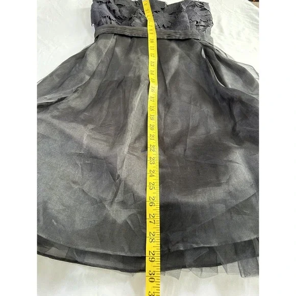 Eva Franco Women’s Black Strapless Mini Dress Embroidered Lace Size 10 - Picture 10 of 10